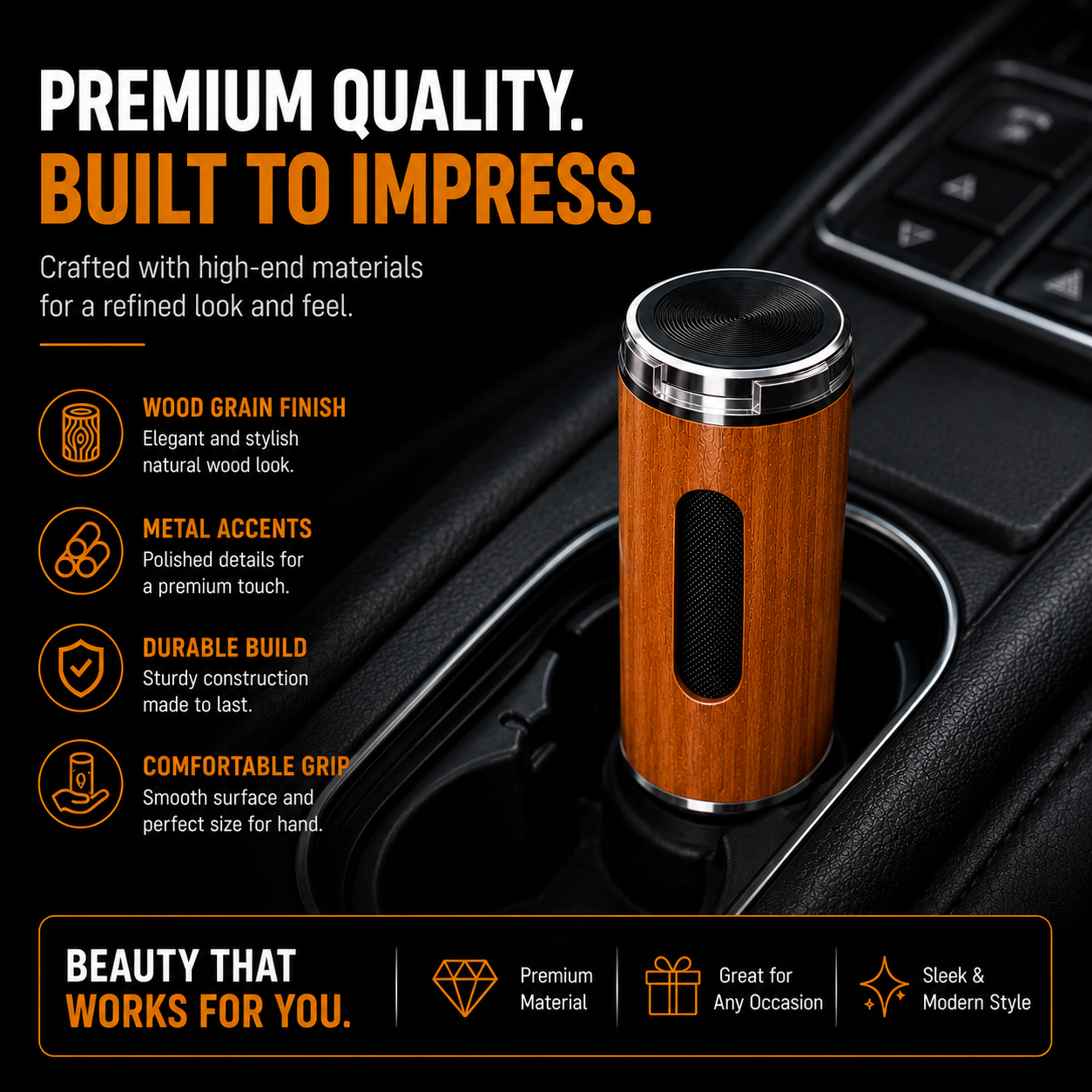 Portable Smokeless Pocket Ash Container-Premium One-Hand Car Ashtray