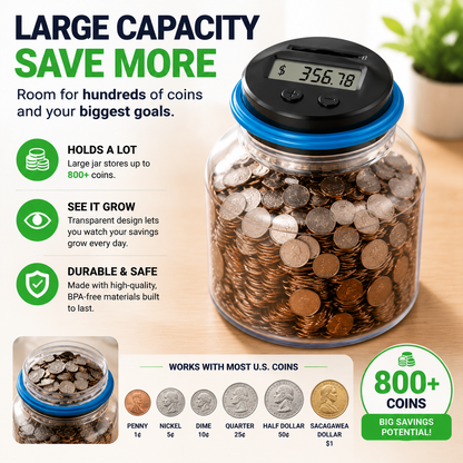 🔥LAST DAY 50% OFF -💰 Smart Piggy Bank That Counts Your Money Automatically