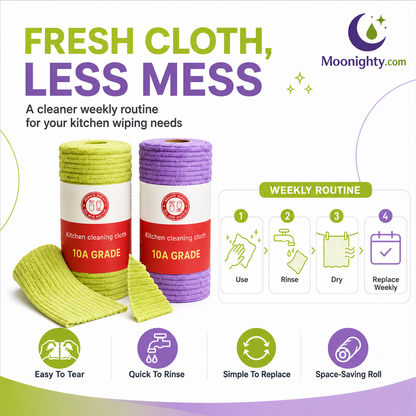 ✨Multipurpose Reusable Tear-Off Cleaning Cloth Roll