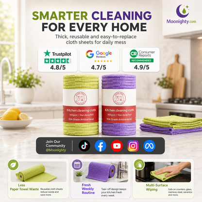 ✨Multipurpose Reusable Tear-Off Cleaning Cloth Roll