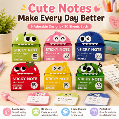 📚 Cute Character Sticky Notes （Pack of six）– Kawaii Memo Pads For Study, Journaling & Planning（6 PCS）