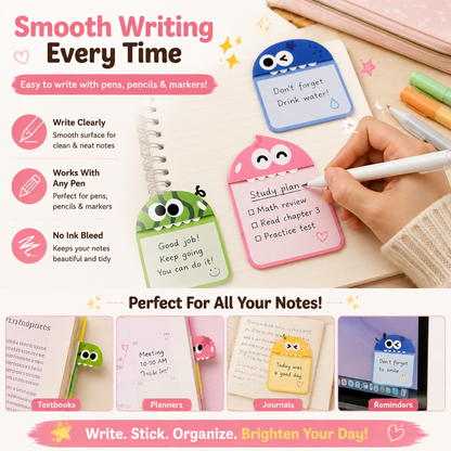 📚 Cute Character Sticky Notes （Pack of six）– Kawaii Memo Pads For Study, Journaling & Planning（6 PCS）