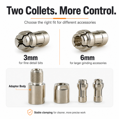 ✨⚙️Angle Grinder Conversion Kit 🔧 3mm/6mm Dual Collet – 100-type angle grinder Adapter for Carving & Polishing