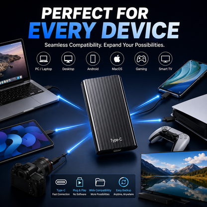 🏆16TB Large-Capacity Type-C Portable Mini SSD