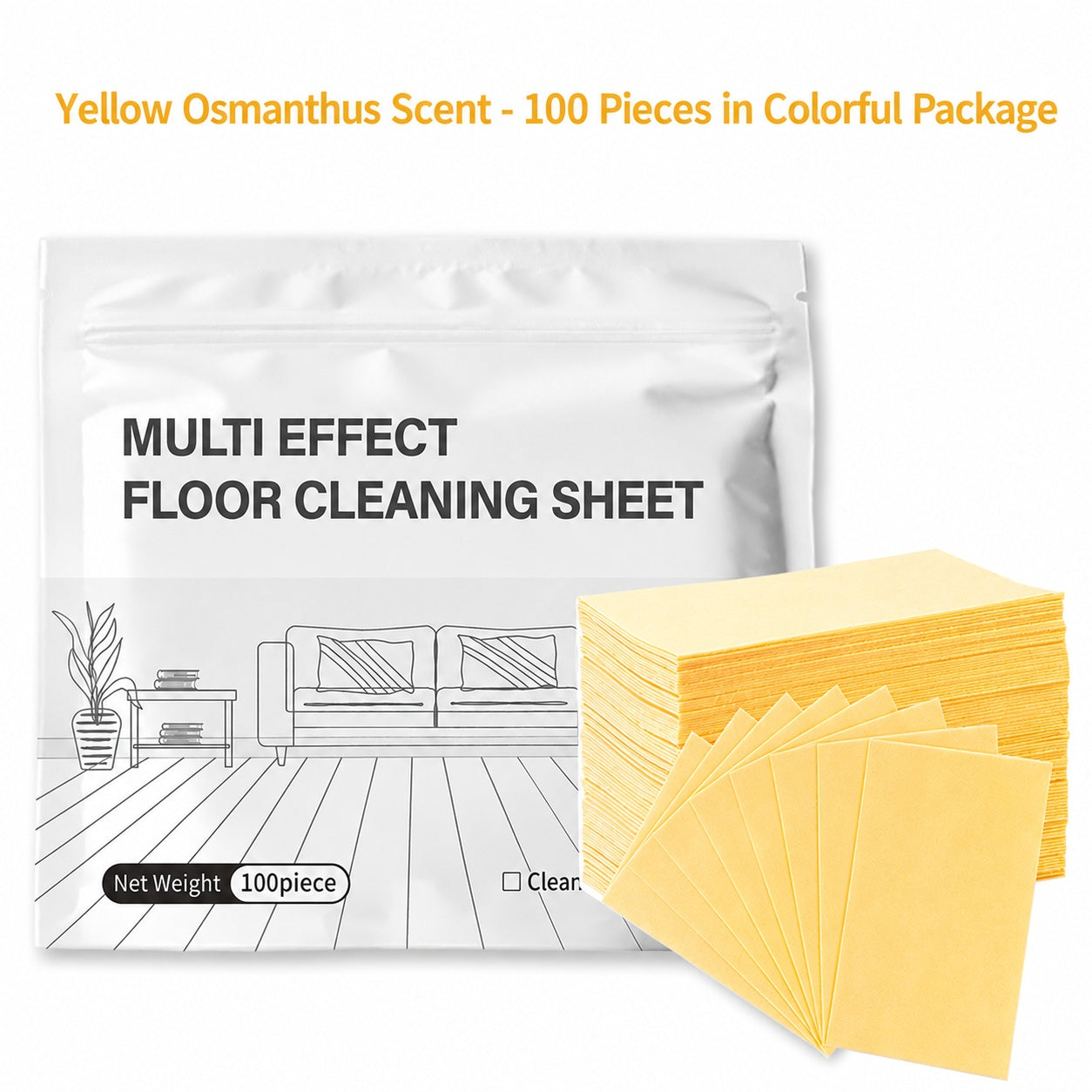 🔥100PCS Multi-Effect Floor Cleaning Sheets – Dissolve, Mop & Refresh