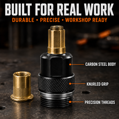 🔧5-Size Rivet Nut Tool Head Kit – Turn Your Drill Into a Rivet Nut Installer
