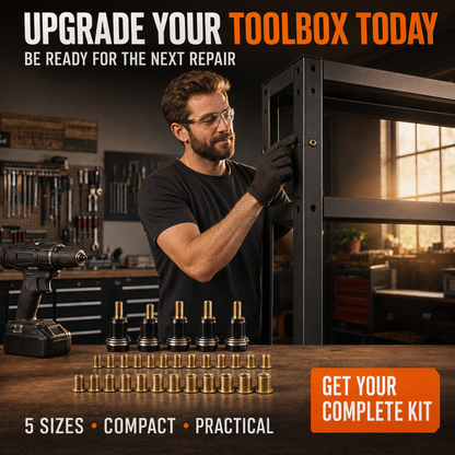 🔧5-Size Rivet Nut Tool Head Kit – Turn Your Drill Into a Rivet Nut Installer