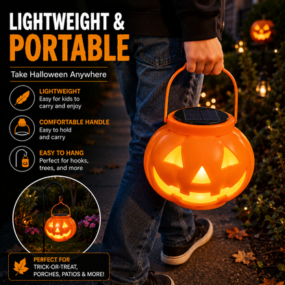 Halloween Solar Pumpkin Lantern – Weather-Resistant Outdoor Jack-O’-Lantern Light