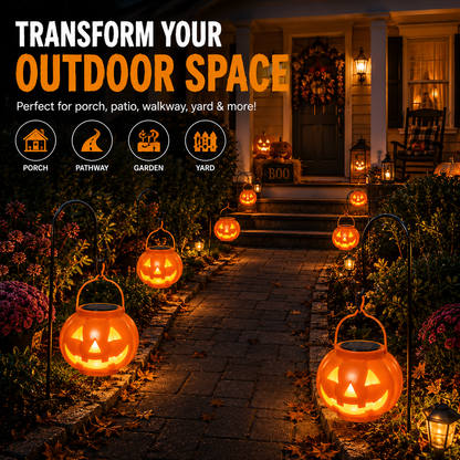 Halloween Solar Pumpkin Lantern – Weather-Resistant Outdoor Jack-O’-Lantern Light