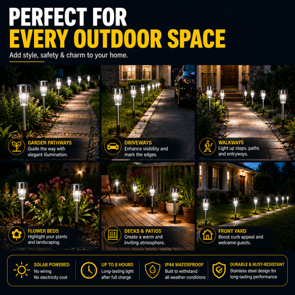 Solar Lights Outdoor Waterproof, LED Solar Garden Lights