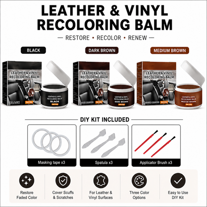 ✨Leather & Vinyl Recoloring Balm Kit – Restore Faded Seats, Sofas & Shoes