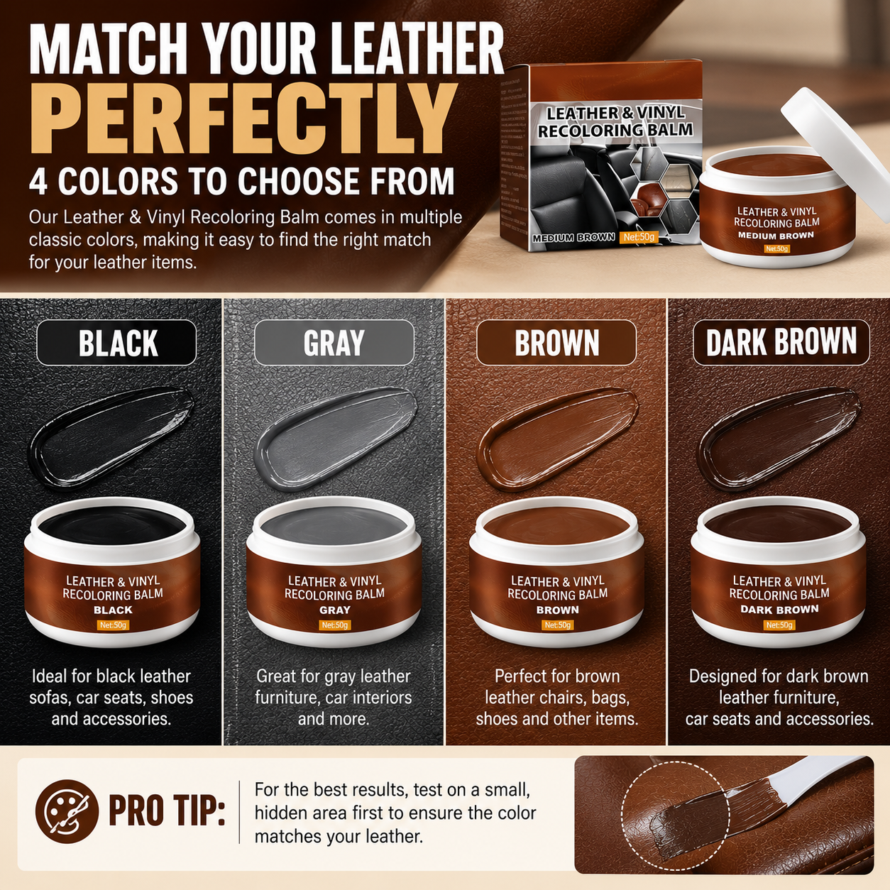 💞 Leather Repair Paste – Fills scratches & scuffs, restores texture. Available in multiple colours. Save your favourite sofa! 💺🛡️