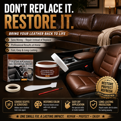 💞 Leather Repair Paste – Fills scratches & scuffs, restores texture. Available in multiple colours. Save your favourite sofa! 💺🛡️