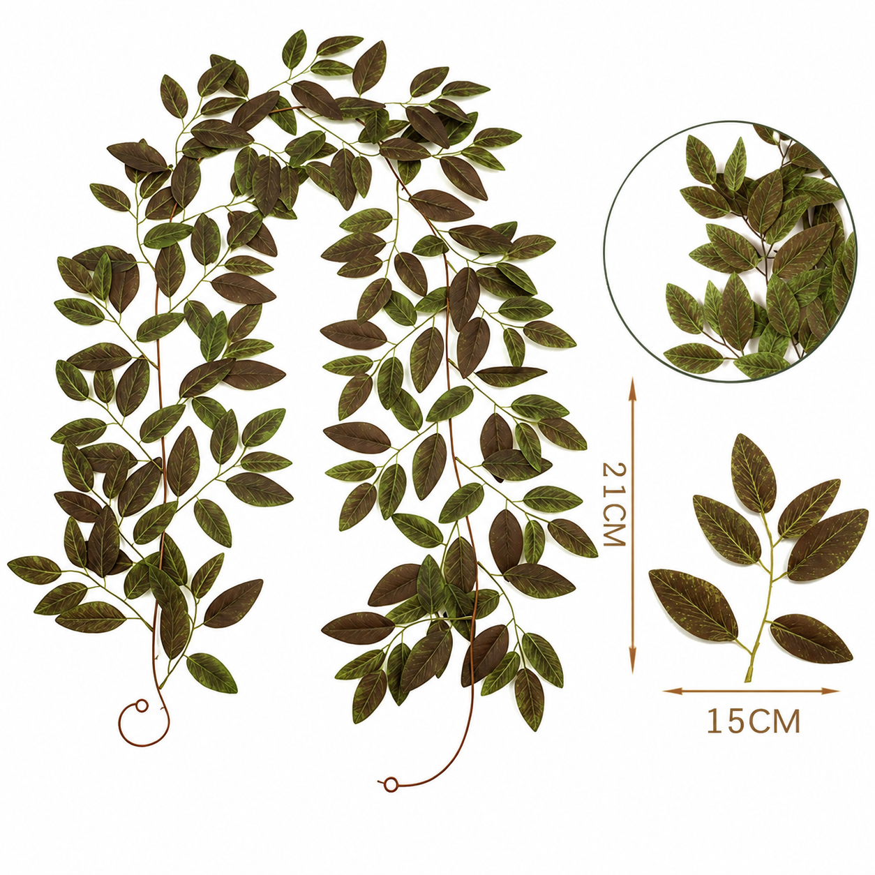 🔥6.6FT Artificial Eucalyptus Garland with Willow Leaves