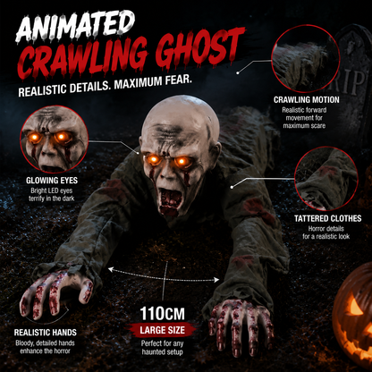 🎃 Creepy Crawling Ghost With Glowing Eyes – The Ultimate Halloween Yard Decoration