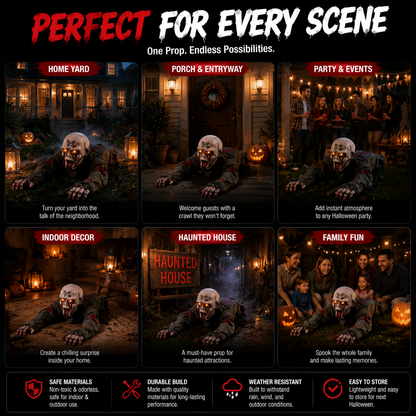 🎃 Creepy Crawling Ghost With Glowing Eyes – The Ultimate Halloween Yard Decoration