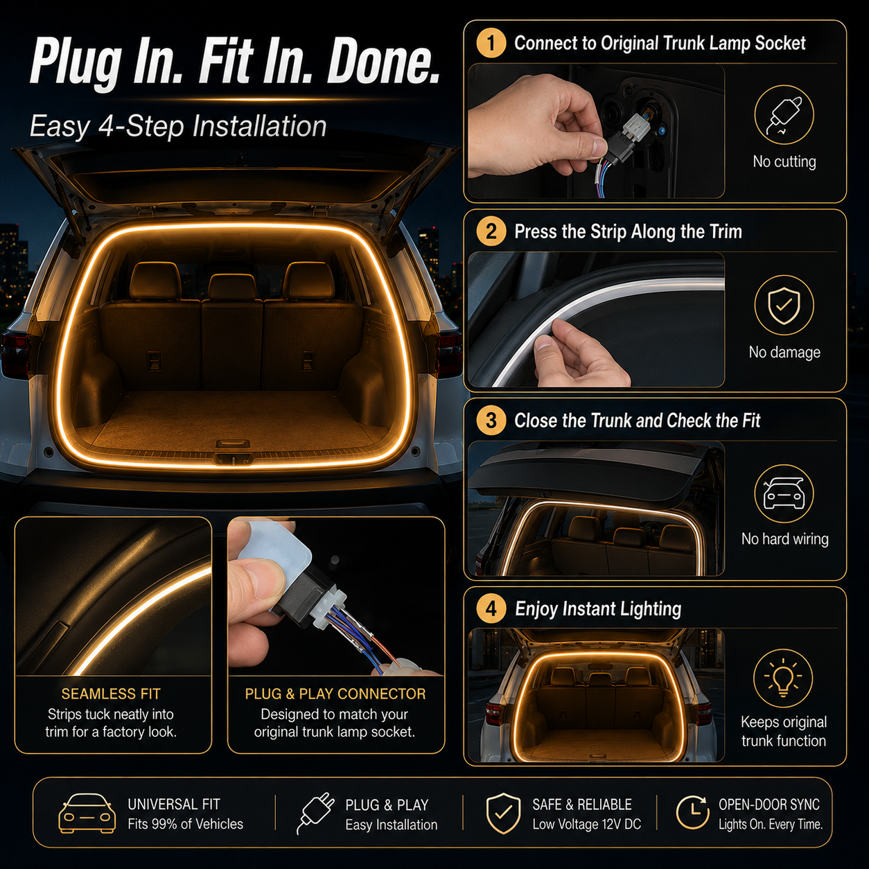 ✨Automatic Sensing Car Trunk LED Light Strip