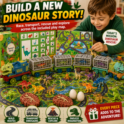 24-Day Dinosaur Train Advent Calendar with Pull-Back Cars & Play Map