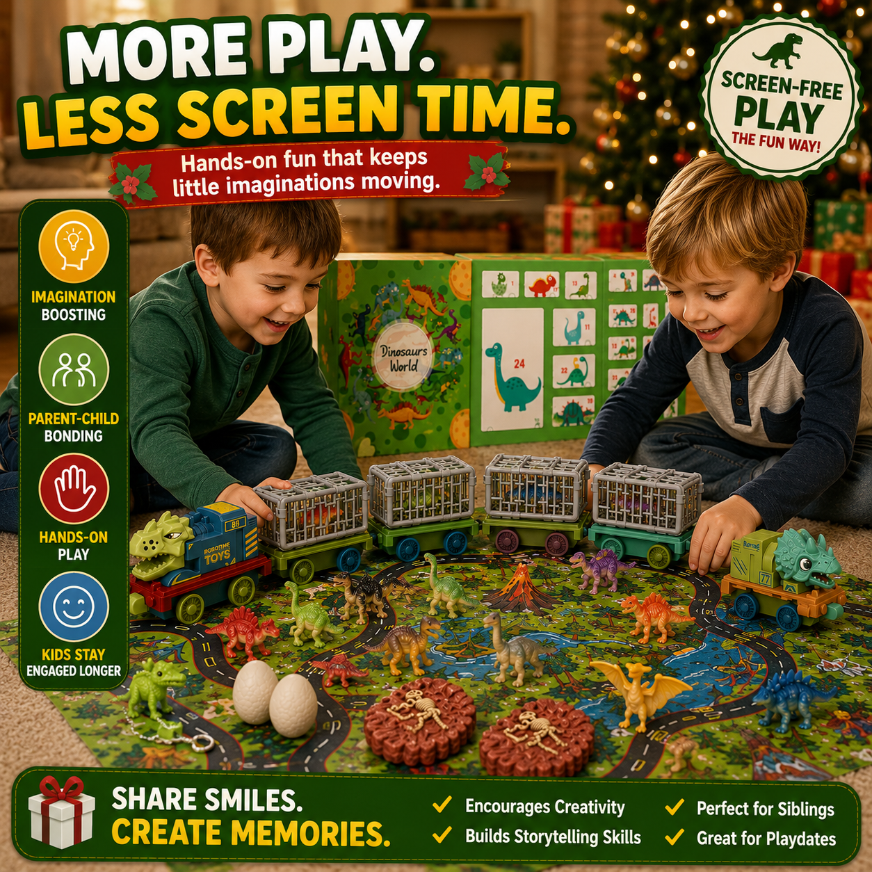 24-Day Dinosaur Train Advent Calendar with Pull-Back Cars & Play Map