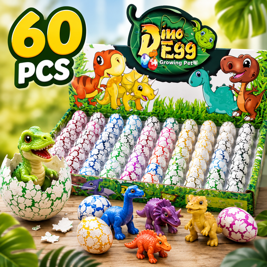 60PCS Hatching Dinosaur Eggs – Water Growing Dino Toy Set