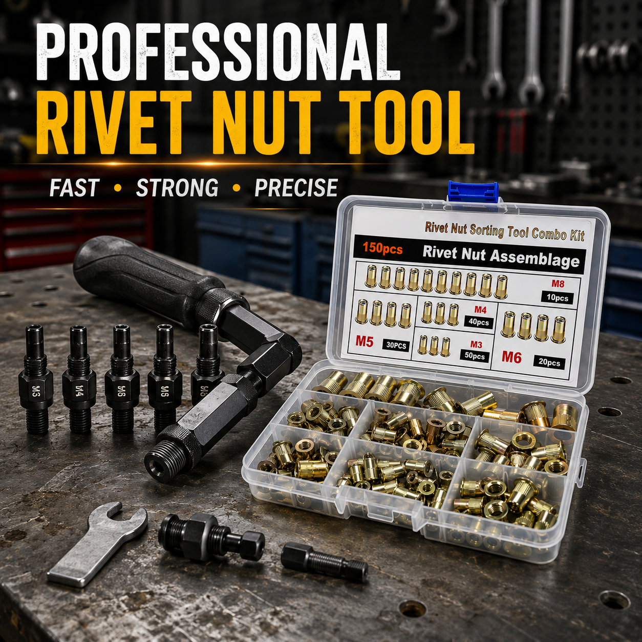 🛠️🛠️Manual or Drill. One Tool Does It All- 2-in-1 Rivet Nut Tool Kit