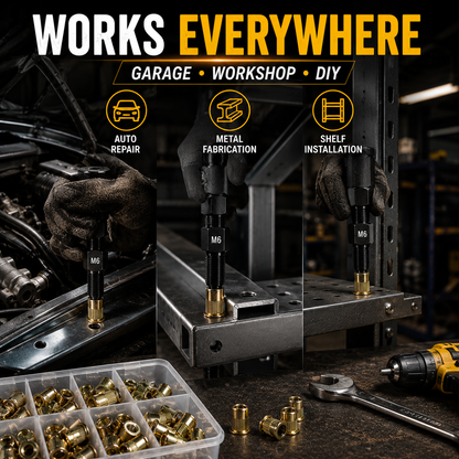 🛠️🛠️Manual or Drill. One Tool Does It All- 2-in-1 Rivet Nut Tool Kit