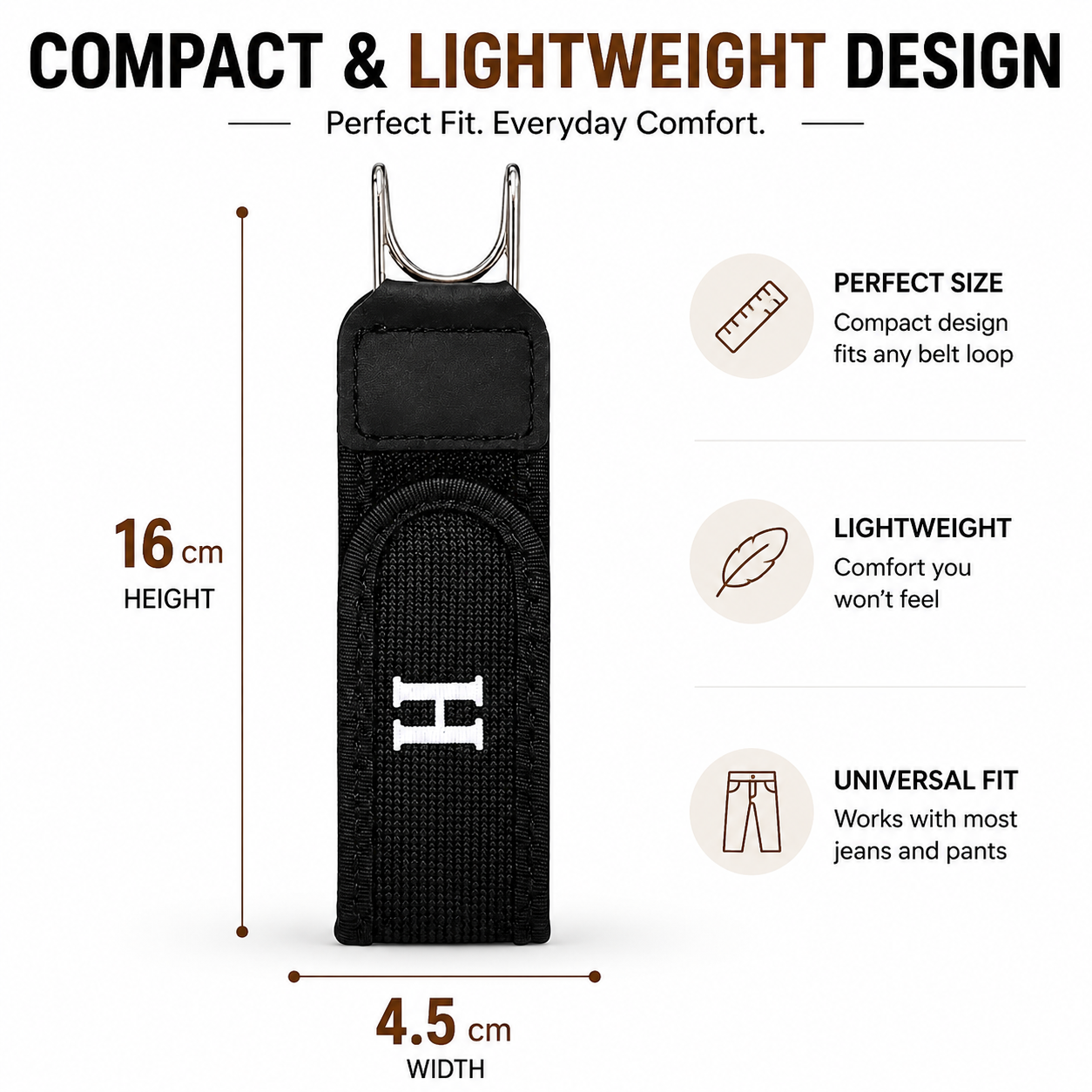 No Buckle Stretch Belt for Jeans with Low-Profile Hook