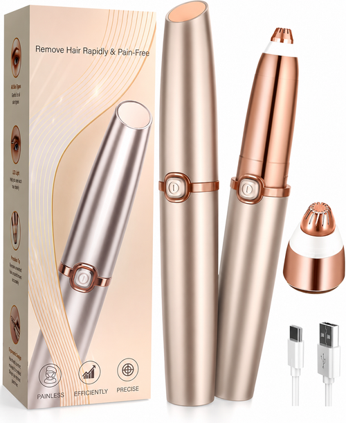 2 in 1 Electric Painless Facial Eyebrow Trimmer
