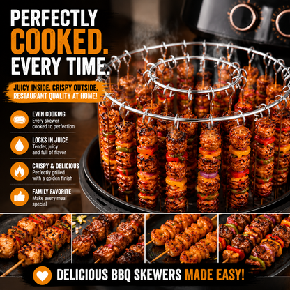 🍢 Cook 24 Skewers at Once – No Flipping, No Mess, No Effort