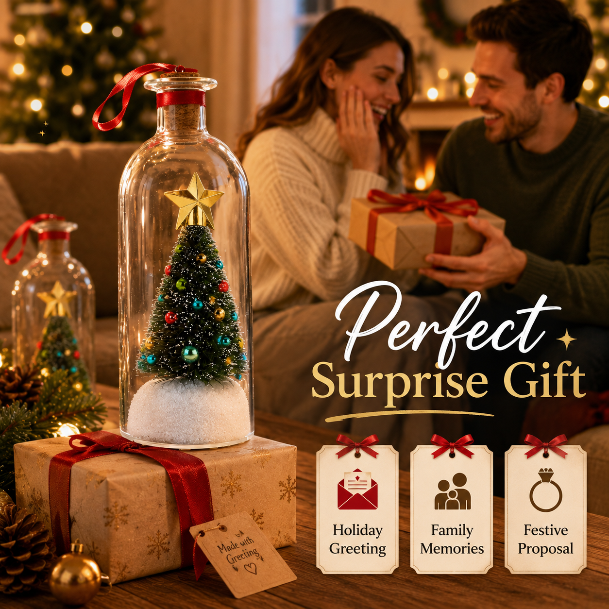 🎁Recordable Christmas Tree Message in a Bottle🎄✨