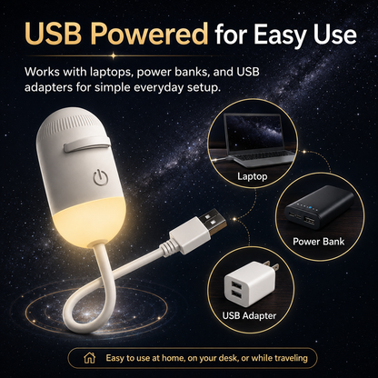 🌌2-in-1 Projector & Warm Night Light – USB Starry Sky Lamp