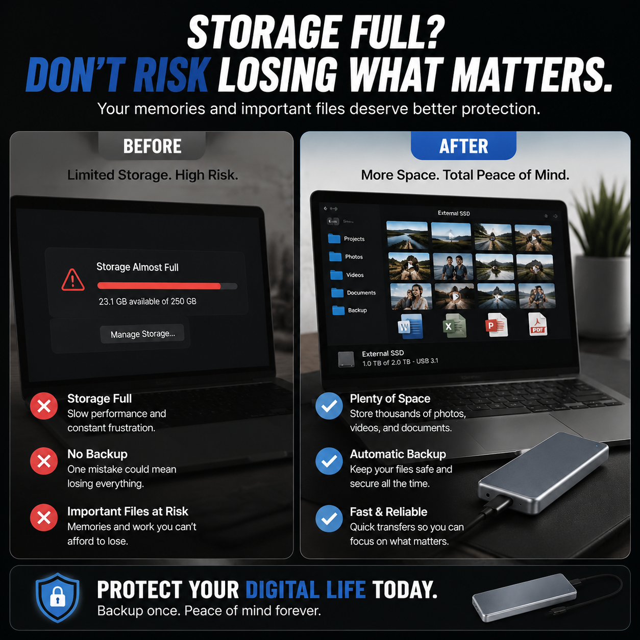 🔥 LAST DAY 50% OFF-Portable External SSD – Protect Your Photos, Videos & Important Files✨