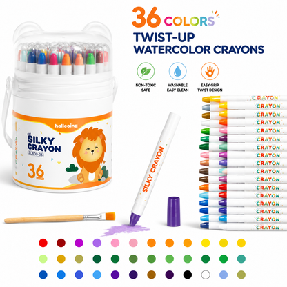 48 Color Twist Crayons for Kids | Non-Toxic Washable Silky Crayon Set