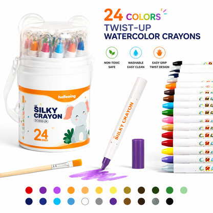 48 Color Twist Crayons for Kids | Non-Toxic Washable Silky Crayon Set