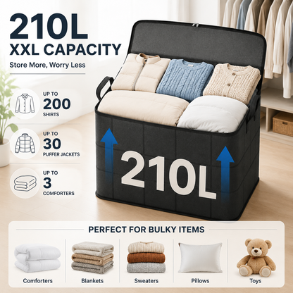 🔥 Hot sell! 🏠 XXL 210L Storage Bag – Large Capacity Moving & Closet Organizer for Quilts, Bedding & Sweaters.