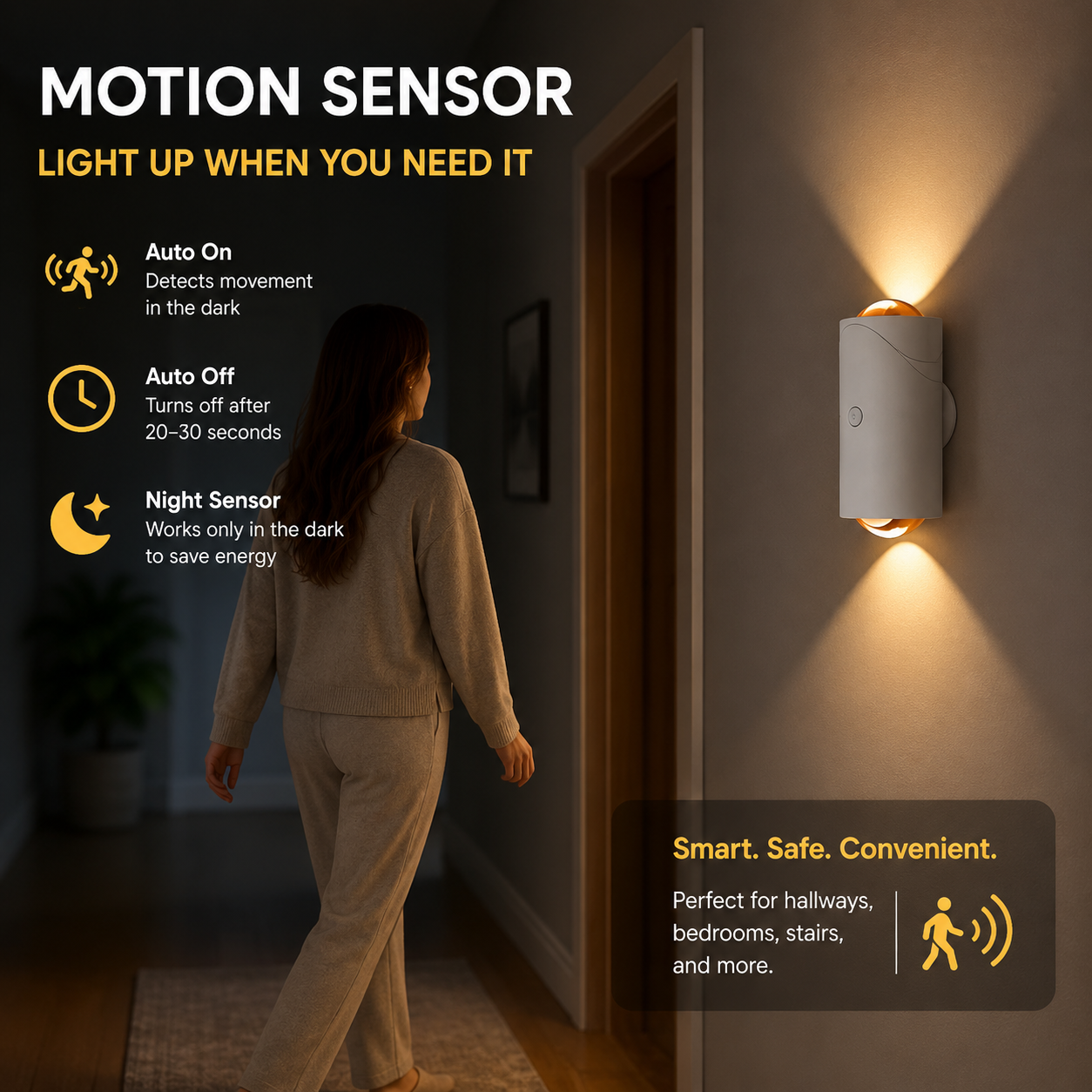 7-Color Rechargeable Wireless Motion Sensor Wall Sconce