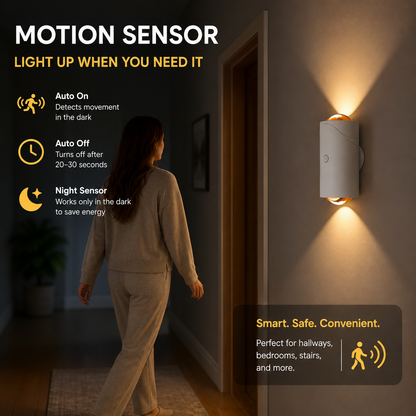 7-Color Rechargeable Wireless Motion Sensor Wall Sconce