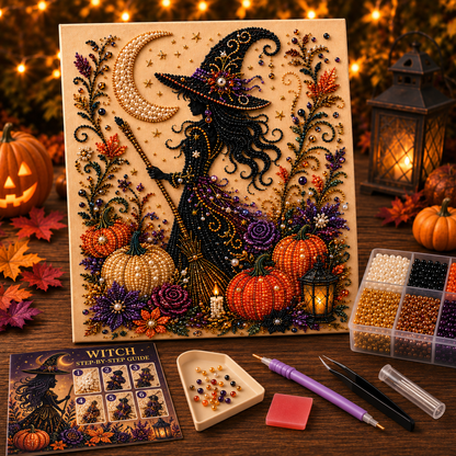 👻✨ Halloween Pearl Art DIY Kit – 3D Spooky Fall Craft & Home Decor