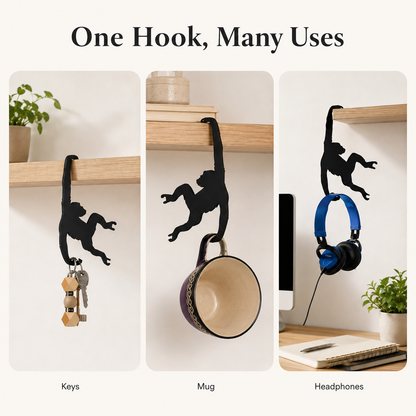 🐒🍌Monkey Hanger Hooks – 3-Pack Space-Saving Utility Hooks