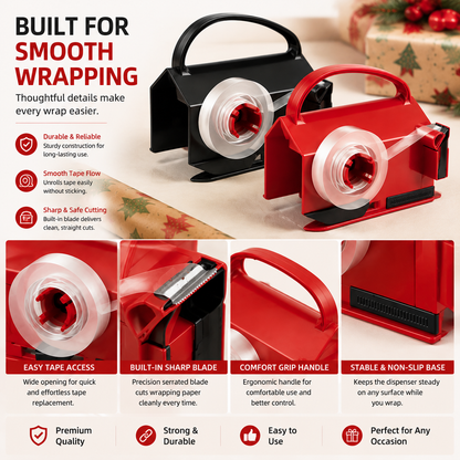 🎁2-in-1 Wrapping PaperCutter & Tape Dispenser -Faster Gift Wrapping Tool