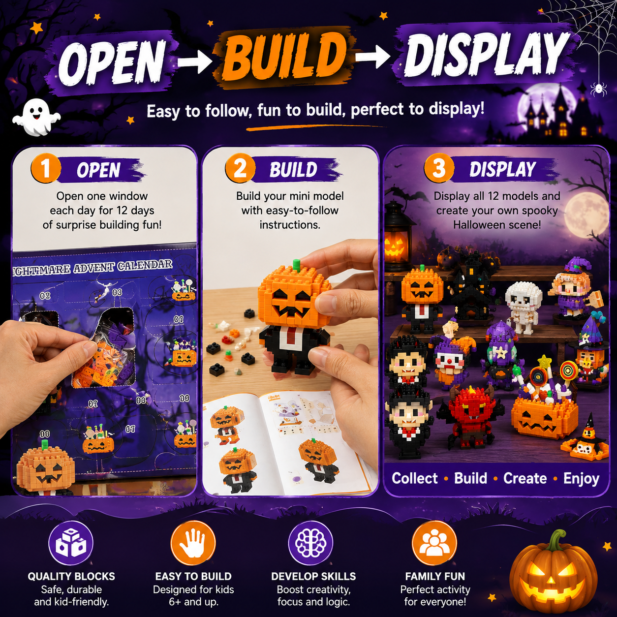 2026 Halloween Building Blocks 12-Day Advent Calendar