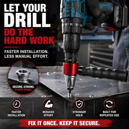 🔧 Drill-Powered Rivet Nut Adapter Kit – M3 to M8