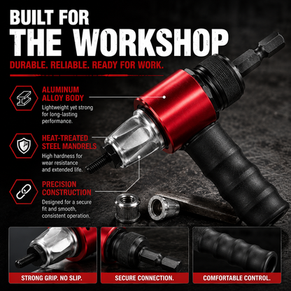 🔧 Drill-Powered Rivet Nut Adapter Kit – M3 to M8