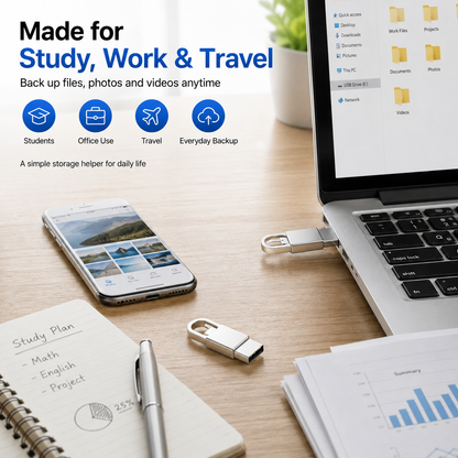 ⚡ 3-in-1 USB C Pendrive – High-Speed Memory for Students & Office