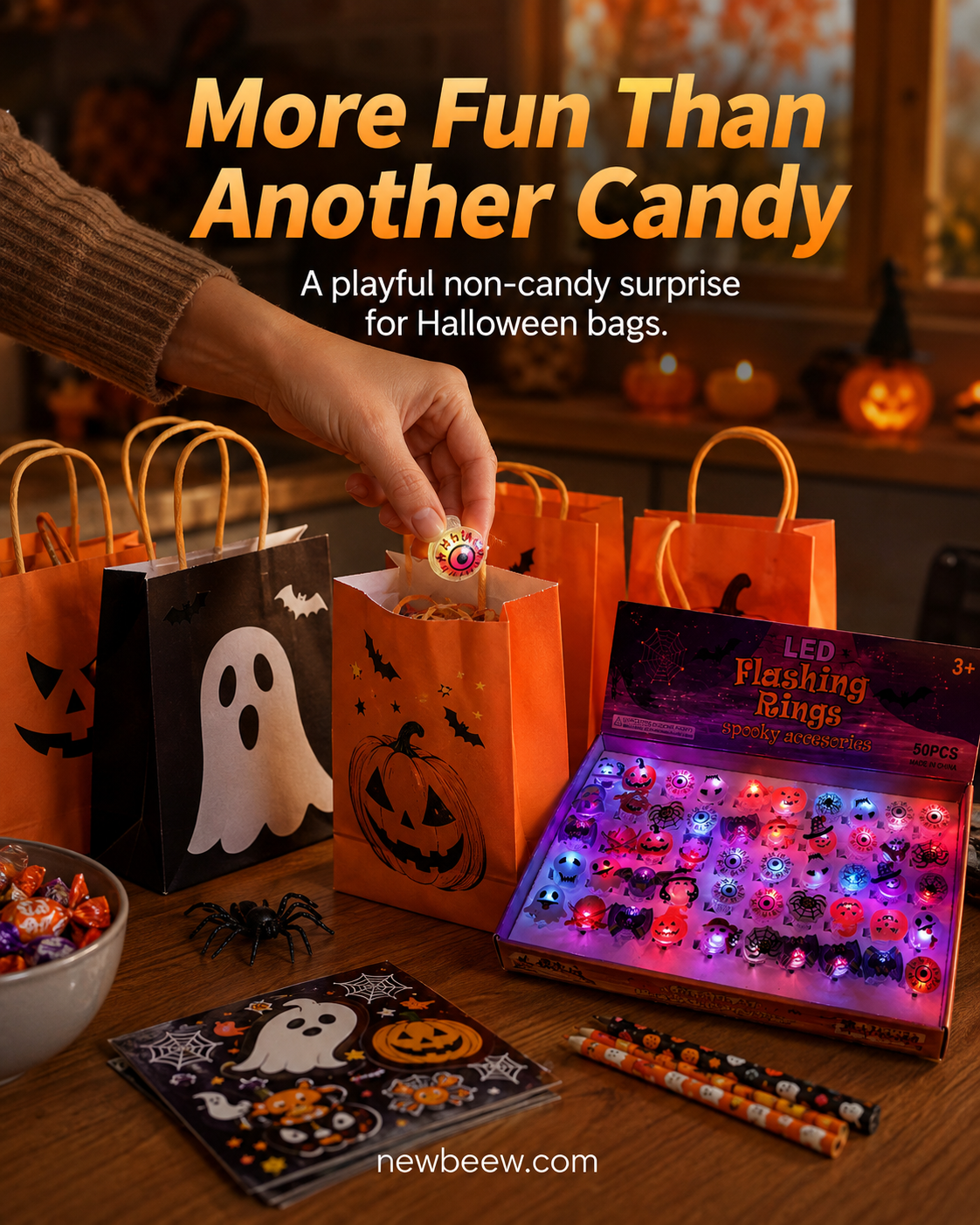 🎁LED Light Halloween Glowing Ring😍 - Set with 50pcs