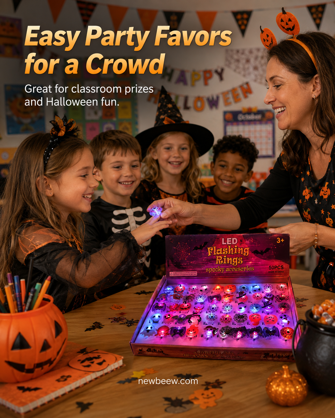 🎁LED Light Halloween Glowing Ring😍 - Set with 50pcs