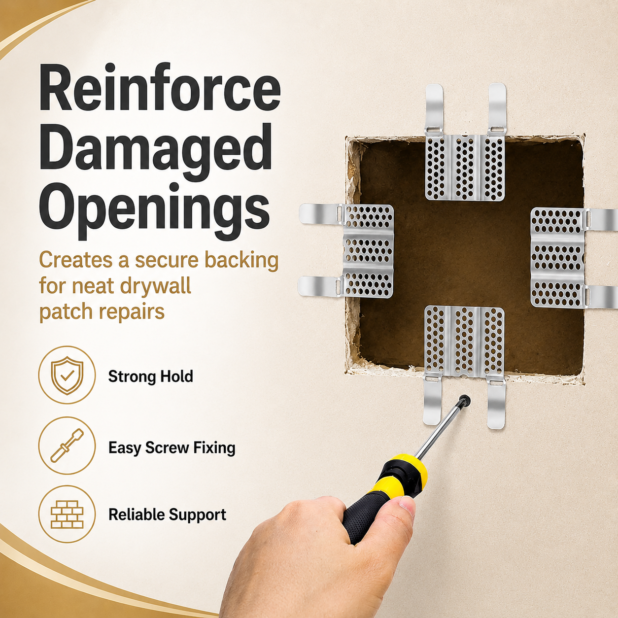 ✨Plasterboard repair clip set for household ceiling hole patching tools