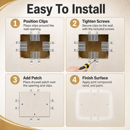 ✨Plasterboard repair clip set for household ceiling hole patching tools