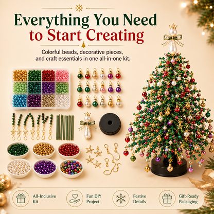 🎄✨ DIY Beaded Christmas Tree Kit – 🎅Create Your Own Sparkling Holiday Decoration