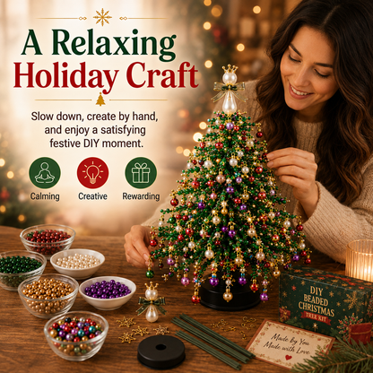 🎄✨ DIY Beaded Christmas Tree Kit – 🎅Create Your Own Sparkling Holiday Decoration